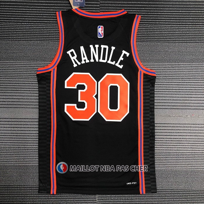 Maillot New York Knicks Julius Randl NO 30 Ville 2021-22 Noir